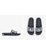 Dolce &amp; Gabbana D&amp;G Logo-Embellished Moulded Sliders Sandals ( 41 ) - $7,523.25 MXN