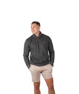 American Fit Men's Quarter Zip with Elbow Patch Denin Blue 100% Cotton M... - $33.95