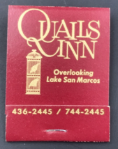 Qualls Inn Lake San Marcos CA Frolanders Restaurant Matchbook Full 20 Un... - £9.60 GBP
