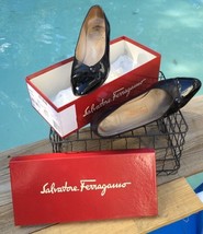 Salvatore Ferragamo Memory Nero Patentcalf Calf. 9 B Women&#39;s Shoes Black... - £42.14 GBP