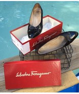 Salvatore Ferragamo Memory Nero Patentcalf Calf. 9 B Women&#39;s Shoes Black... - $72.36 CAD