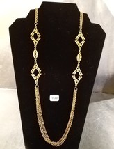 Vintage Multi Strand Gold Tone Chain Necklace 40 inches - £11.98 GBP