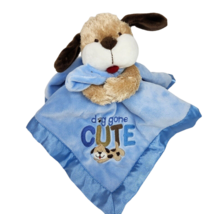 Carter&#39;s Dog Gone Cute Puppy Baby Blue Security Blanket Plush Soft Rattle Satin - £44.03 GBP
