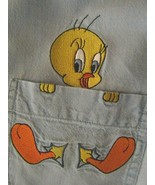 Vintage Warner Bros Looney Tunes Denim Shirt~Unisex/Men&#39;s Size Large~TWE... - £53.48 GBP