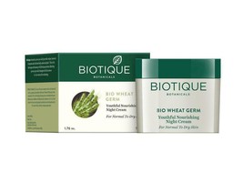 Biotique Bio Wheat Germ Youthful Nourishing Night Cream 50gm Unisex Beauty - £17.64 GBP