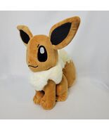 Pokemon Eevee Plush Toy 14 Inches Stuffed Animal Tan Closed Mouth Anime - $227.47 MXN