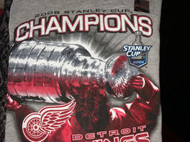 NEW Detroit Red Wings 2008 NHL Stanley Cup Gray Official Locker Room T-Shirt L - £23.26 GBP