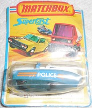 Matchbox 1975 Superfast #52 Police Launch Mint Boat On Poor Card w/Stapl... - $15.00
