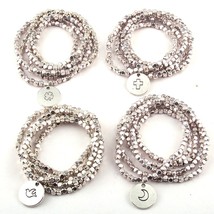 Free Shipping Fashion Metal Square Beads Wrap Bracelet 5 Row Bead Bracelets - £11.06 GBP