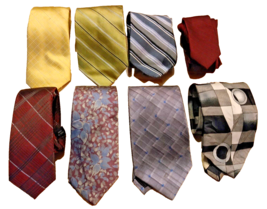 Men&#39;s Calvin Klein Van Heusen Nadler Assorted Silk Neck Tie Lot Of 8 Ties - £22.52 GBP