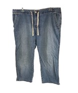Vintage Y2K Old Navy 14 Jeans Cropped Capri Pants Pockets Tie Front Boho - £23.34 GBP