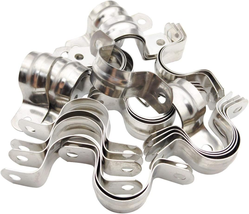 Sipery 30Pcs Two Hole Strap U Bracket Tube Strap Tension Clips M25 304 Stainless - £13.97 GBP