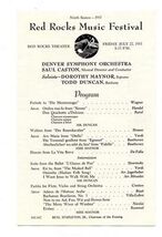 Red Rocks Music Festival Program Dorothy Maynor Todd Duncan 1955 Denver ... - $17.82