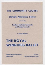 S Hurok The Royal Winnipeg Ballet Program Dallas Texas 1969 SMU Temple E... - £14.75 GBP