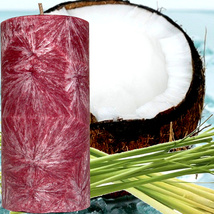 Coconut Lemongrass Scented Pillar Candle Choose Colour/Size Hand Crafted - £10.47 GBP+