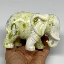 1.81 Lbs, 4.8&quot;x3.3&quot;x2.1&quot; Natural Solid Serpentine Elephant Figurine @Chi... - £46.93 GBP