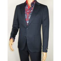 Men's MONO Turkey Casual Dress Jacket Patch Pockets Thick Cotton 1557-002 Navy image 3