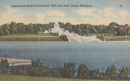 Detroit MI Michigan James Scott Memorial Fountain Belle Isle Park Postca... - $2.96