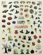 Nail Art 3D Glitter Stickers Halloween Bats Vampire Teeth Boo RIP CA094 - £2.67 GBP