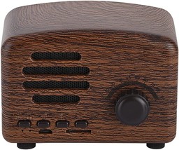 Bluetooth Speaker Portable Retro Desktop FM Radio Wireless Bluetooth, Rose Wood - £31.16 GBP