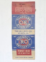 Roznoile Antiseptic First Aid Atlanta Georgia Vintage Matchbook Cover Matchbox - £7.79 GBP