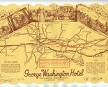 George Washington Hotel Placemat and Map Washington Pennsylvania  - £13.93 GBP