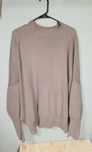 Zenana Exposed Seam Mock Neck Long Sleeve Sweater Women&#39;s M Medium Light Blue - $8.63