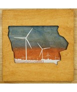 RAYGUN Iowa State Wind Farm Framed Baltic Birch Wood Acrylic Art Wall Pl... - £34.60 GBP