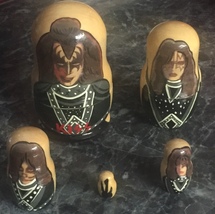 5PCS Handmade Russian Nesting Doll Of Kiss Rockband - £31.49 GBP