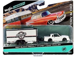 1987 Buick Regal T-Type and Enclosed Car Trailer White &quot;Tow &amp; Go&quot; Series 1/64 D - £21.82 GBP