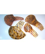 4 Antique Art Deco Large Celluloid Hair Combs Mantilla Rhinestone Comb Lot - £67.24 GBP