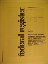 Paperback Health &amp; Human Services Dept Federal Register Jan 27, 1981 Ix [Y80c] - £11.47 GBP
