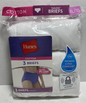Hanes Cotton 3 pack Briefs White Size 3XL/10 New Unopened Wicking Cool Comfort - £8.04 GBP