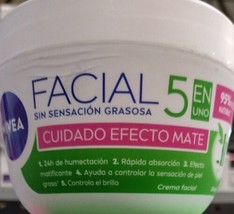 NIVEA FACIAL 5 CUIDADO EFECTO MATE HYDRATING CREAM - GRANDE - 375ml ENVI... - £22.26 GBP