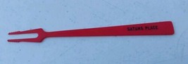 Vintage Satans Place Cocktail Drink Stirrer Olive Fork Plastic Barware - $9.50