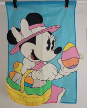 Minnie Mouse Easter Flag Reversible Double Sided 28&quot;X43&quot; Appliqued Egg G... - £9.46 GBP