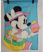 Minnie Mouse Easter Flag Reversible Double Sided 28&quot;X43&quot; Appliqued Egg G... - £9.39 GBP
