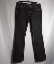 COOGI Women&#39;s Blackish Skinny Leg Pink Embordered Pockets Dark Wash Jeans 18W - £24.92 GBP