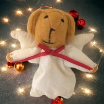 Avon Puppy Dog Angel Plush Ornament Christmas Vintage 1987 Felt Muslin Farmhouse - £13.44 GBP