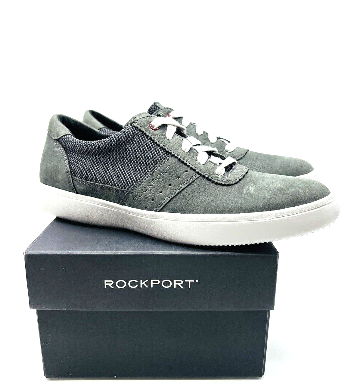 Primary image for Rockport Men's Jarvis Ubal Leather Sneaker - Dark Grey, US 10M / EUR 44