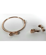 Kate Spade Love Notes Bow Set Bangle Hinged Bracelet &amp; Earrings Stud Ros... - £71.62 GBP