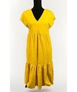 Primark Women&#39;s Dress Rustic Yellow Size 6 Cottagecore Coquette Cotton B... - $17.42