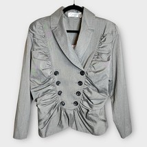 BYRON LARS Gray Double-Breasted Women&#39;s Avant Garde Blazer Jacket Size 12 - $91.92