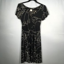 Max Studio Dress Women&#39;s Small Black With Print Made in USA EUC - £11.86 GBP