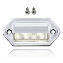 12v White 2 LED License Plate Car Truck Utility Trailer Chrome Lens Ligh... - £3.81 GBP