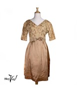 Vintage 50s 60s Emma Domb Satin Lace Party Dress w Crinoline B36 W 29 - ... - £59.43 GBP