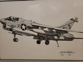 Joe Milich Matted Signed Numbered Print 70/1000  “Vought A-7E Corsair ll   - £62.53 GBP