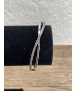 Pandora Sterling Silver .925 Natural Diamonds Bangle Bracelet 16.4 rams ... - $2,270.73 MXN