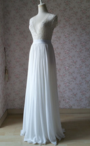 WHITE Chiffon Maxi Skirt Summer Wedding Custom Plus Size Chiffon Skirt image 2