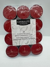 Candle lite Apple Cinnamon Tea Light Candle 24 Pack Holiday Fall Red COM... - $5.29